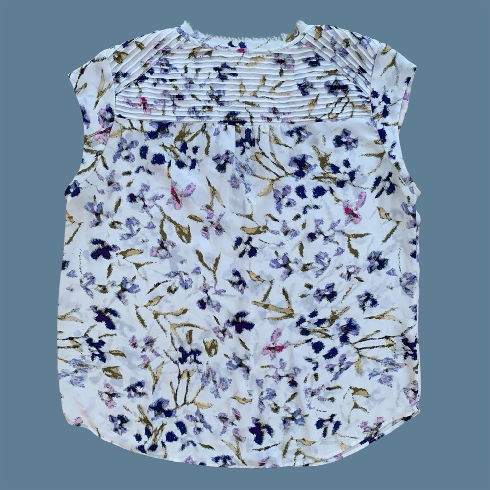 Daniel Rainn Multicolor Floral Split Neck Short Sleeve Blouse ~ Women’s XL - Picture 3 of 7
